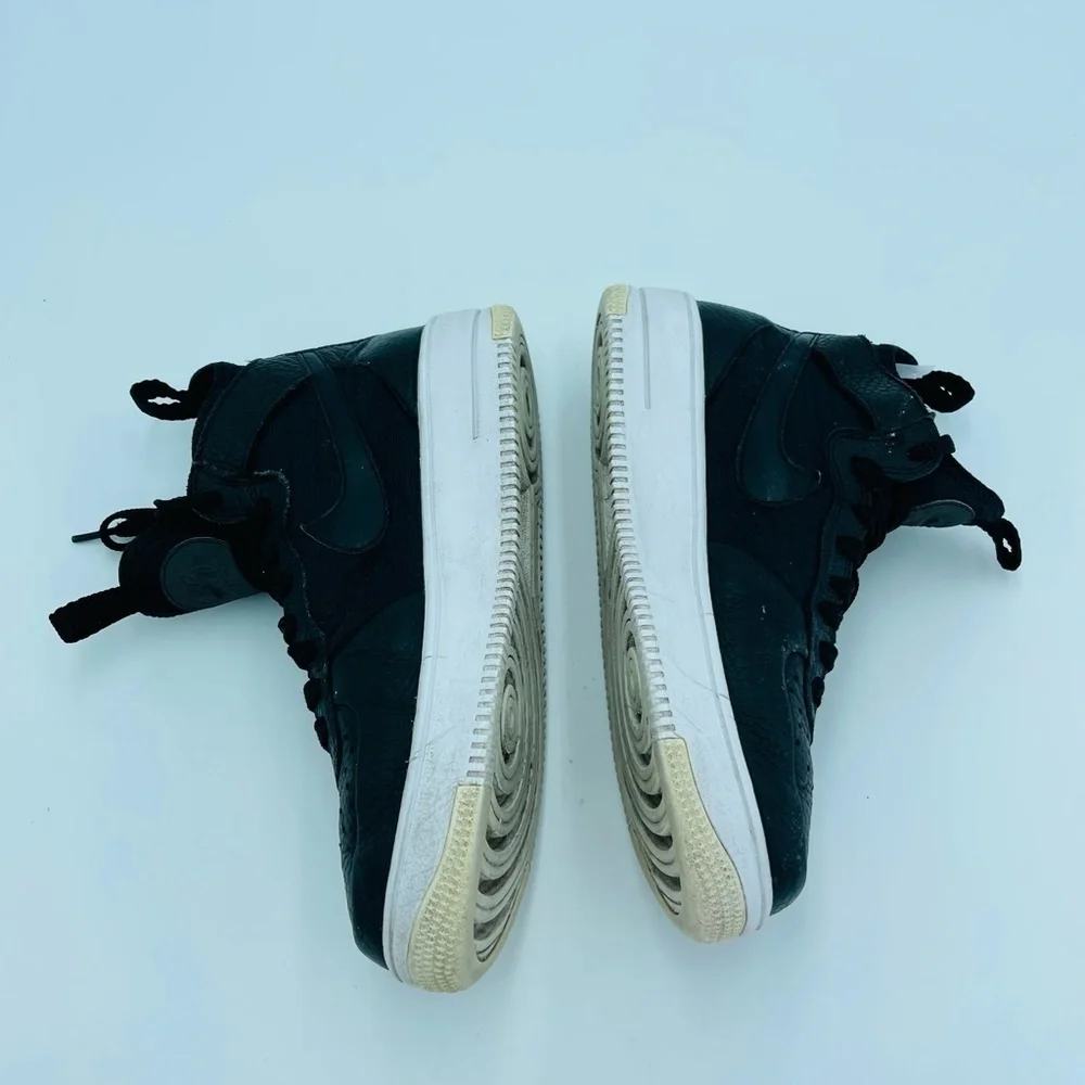 Nike Air Force 1 Leather Black Sneakers High stop 6